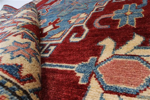 Kazak Blue Hand Knotted 310 X 59 Area Rug 250-27359 Image 1