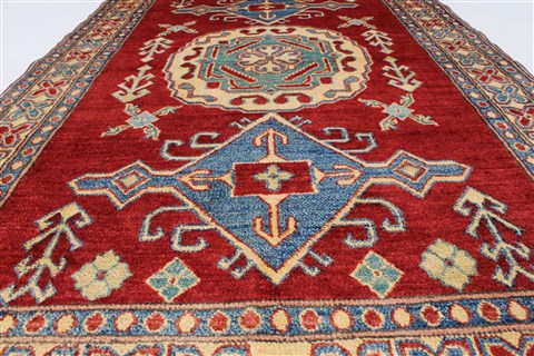 Kazak Red Hand Knotted 42 X 63 Area Rug 250-27365 Image 5