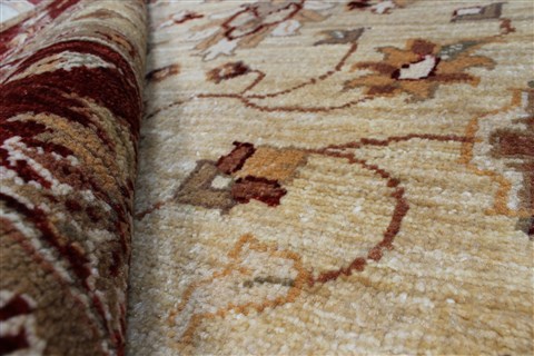 Pishavar Beige Hand Knotted 51 X 60 Area Rug 250-27369 Image 2