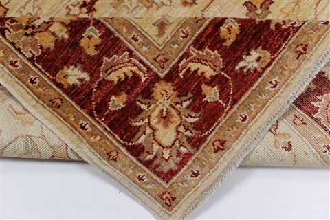 Pishavar Beige Hand Knotted 51 X 60 Area Rug 250-27369 Image 3