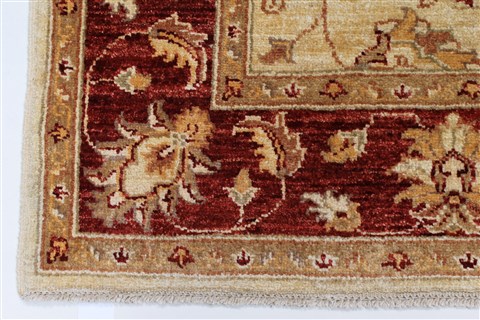 Pishavar Beige Hand Knotted 51 X 60 Area Rug 250-27369 Image 8