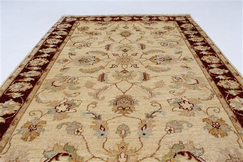 Pishavar Beige Hand Knotted 36 X 51 Area Rug 250-27376 Image 4