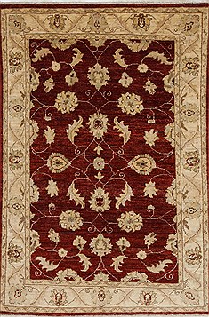 Pakistani Pishavar Beige Rectangle 3x5 ft Wool Carpet 27377