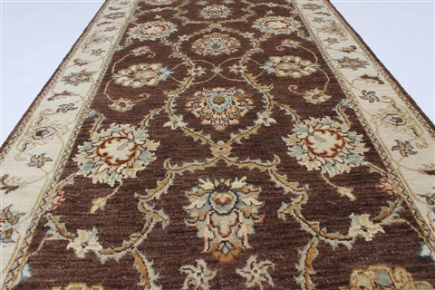 Pishavar Beige Hand Knotted 211 X 53 Area Rug 250-27385 Image 3