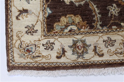 Pishavar Beige Hand Knotted 211 X 53 Area Rug 250-27385 Image 6