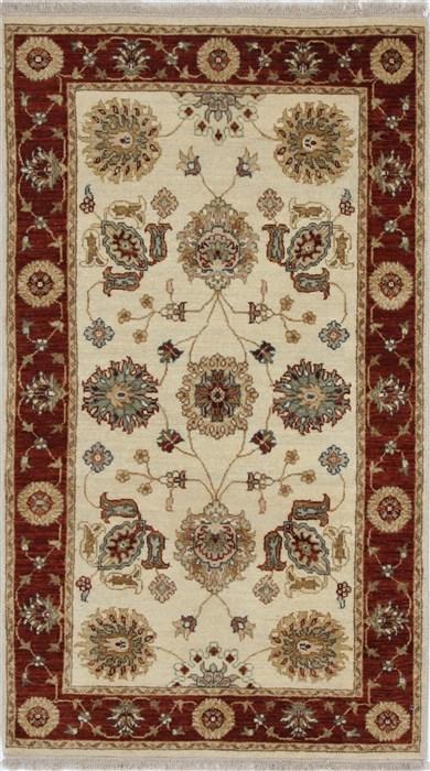 Pishavar Beige Hand Knotted 30 X 52 Area Rug 250-27391 Image 0