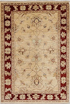 Pakistani Chobi Beige Rectangle 3x4 ft Wool Carpet 27395