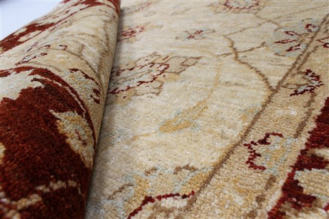 Pishavar Beige Hand Knotted 33 X 410 Area Rug 250-27397 Image 2