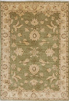 Pakistani Pishavar Beige Rectangle 3x5 ft Wool Carpet 27400