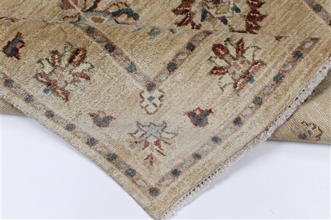 Pishavar Beige Hand Knotted 210 X 48 Area Rug 250-27402 Image 1
