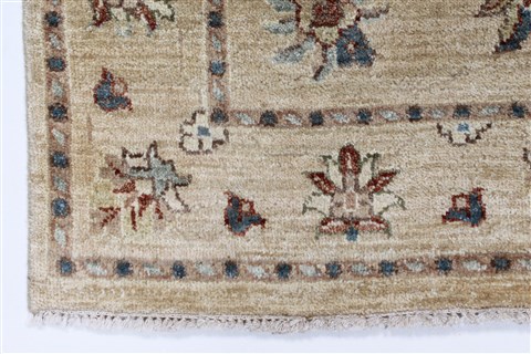 Pishavar Beige Hand Knotted 210 X 48 Area Rug 250-27402 Image 6
