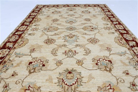 Pishavar Beige Hand Knotted 31 X 49 Area Rug 250-27403 Image 4
