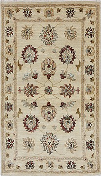 Indian Ziegler Beige Rectangle 3x5 ft Wool Carpet 27419
