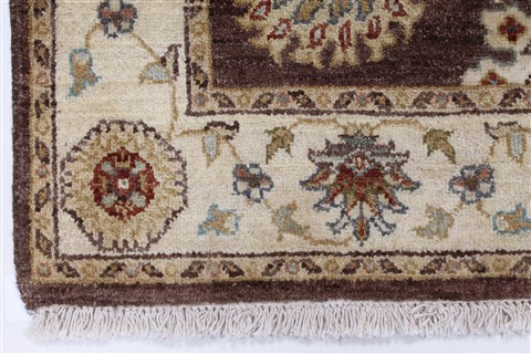Pishavar Beige Hand Knotted 211 X 53 Area Rug 250-27425 Image 7