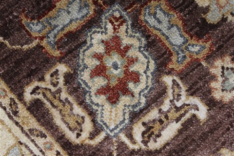 Pishavar Beige Hand Knotted 211 X 53 Area Rug 250-27425 Image 9