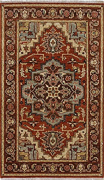 Indian Serapi Brown Rectangle 3x4 ft Wool Carpet 27433