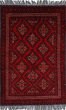 Kunduz Blue Hand Knotted 3'1" X 4'9"  Area Rug 250-27434