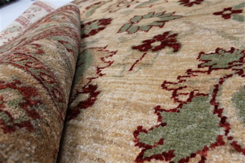 Pishavar Beige Hand Knotted 32 X 46 Area Rug 250-27441 Image 1
