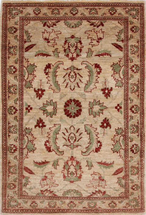 Pishavar Beige Hand Knotted 32 X 46 Area Rug 250-27441 Image 0