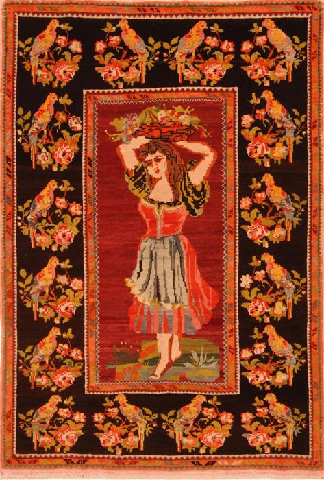 Karabakh Red Hand Knotted 44 X 64 Area Rug 253-27450 Image 0