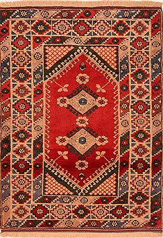 Turkish Hereke Multicolor Rectangle 4x6 ft Wool Carpet 27458