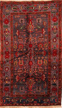 Russia Karabakh Blue Rectangle 5x8 ft Wool Carpet 27465