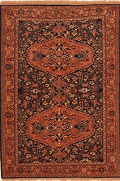 Tabriz Orange Hand Knotted 5'5" X 7'9"  Area Rug 100-27467