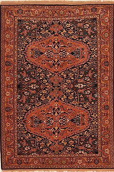 Tabriz Orange Hand Knotted 5'5" X 7'9"  Area Rug 100-27467