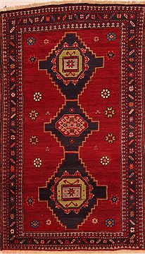 Kazak Red Hand Knotted 3'11" X 6'8"  Area Rug 100-27469