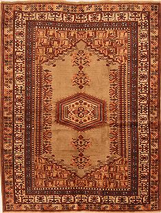 Russia Kazak Beige Rectangle 5x8 ft Wool Carpet 27471