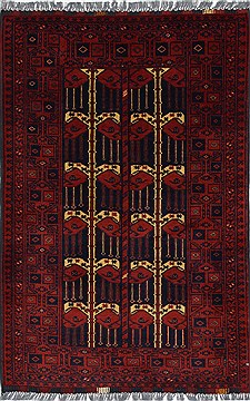 Kunduz Blue Hand Knotted 3'2" X 4'10"  Area Rug 250-27495