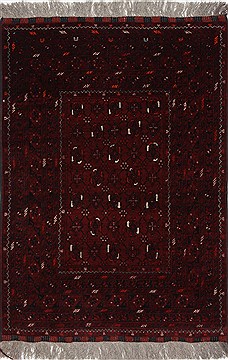Indian Kunduz Blue Rectangle 3x5 ft Wool Carpet 27496