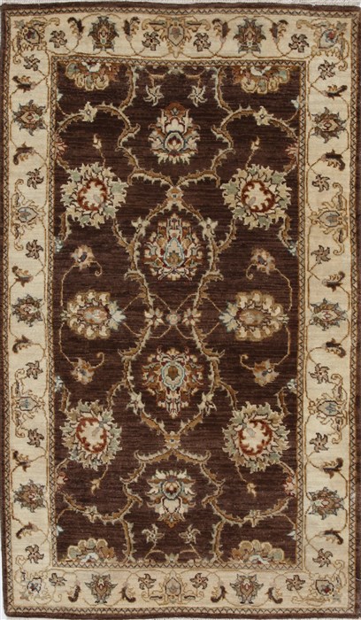 Pishavar Beige Hand Knotted 30 X 50  Area Rug 250-27505 Image 0