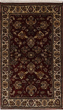 Indian Kashmar Beige Rectangle 3x5 ft Wool Carpet 27512