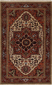 Indian Serapi Beige Rectangle 3x5 ft Wool Carpet 27519