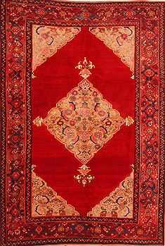 Armenian Karabakh Red Rectangle 6x9 ft Wool Carpet 27520
