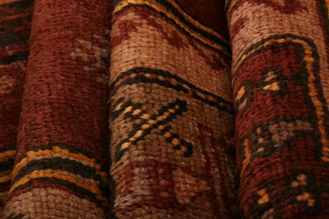 Kazak Brown Runner Hand Knotted 311 X 113 Area Rug 100-27521 Image 2
