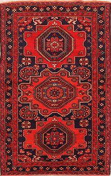Turkish Karabakh Red Rectangle 5x7 ft Wool Carpet 27524