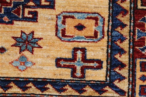 Kazak Yellow Hand Knotted 35 X 48 Area Rug 250-27535 Image 10