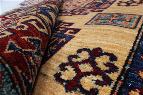 Kazak Yellow Hand Knotted 35 X 48 Area Rug 250-27535 Image 1
