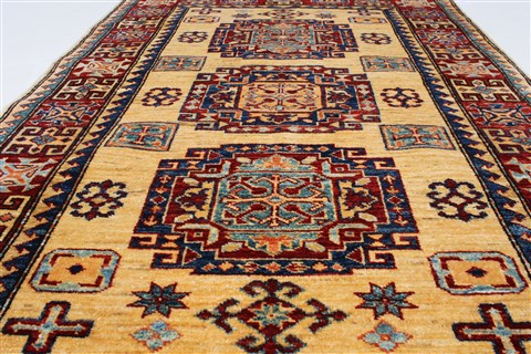 Kazak Yellow Hand Knotted 35 X 48 Area Rug 250-27535 Image 4