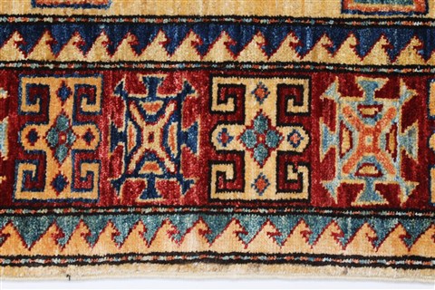 Kazak Yellow Hand Knotted 35 X 48 Area Rug 250-27535 Image 5
