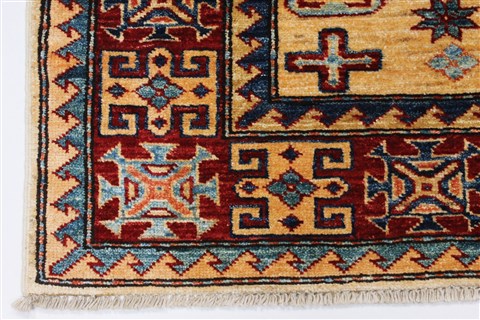 Kazak Yellow Hand Knotted 35 X 48 Area Rug 250-27535 Image 7
