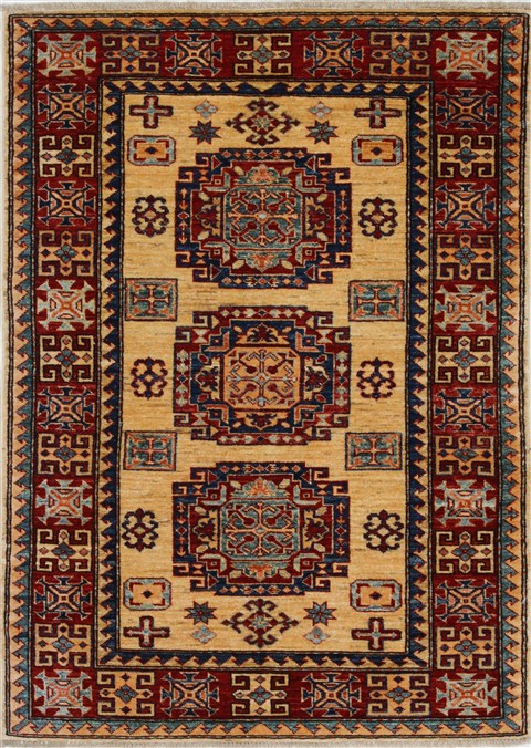 Kazak Yellow Hand Knotted 35 X 48 Area Rug 250-27535 Image 0