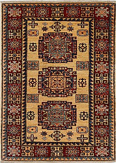 Pakistani Kazak Yellow Rectangle 3x5 ft Wool Carpet 27535