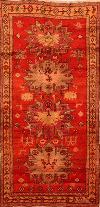 Karabakh Red Runner Hand Knotted 48 X 97 Area Rug 253-27538 Image 0