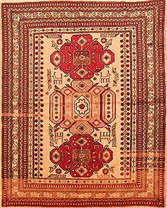 Armenian Kazak Beige Rectangle 5x7 ft Wool Carpet 27541