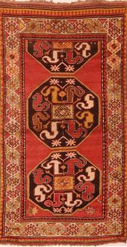 Kazak Red Hand Knotted 4'1" X 7'7"  Area Rug 100-27543