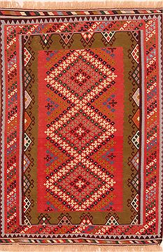Qashqai Multicolor Flat Woven 3'4" X 4'10"  Area Rug 100-27548