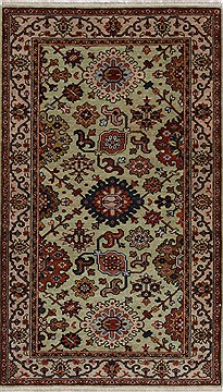 Indian Serapi Green Rectangle 3x5 ft Wool Carpet 27557